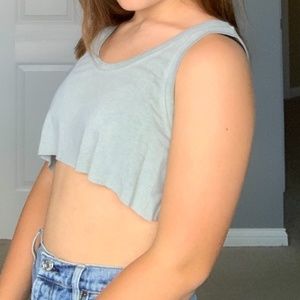 Light Green Cropped Tank Top